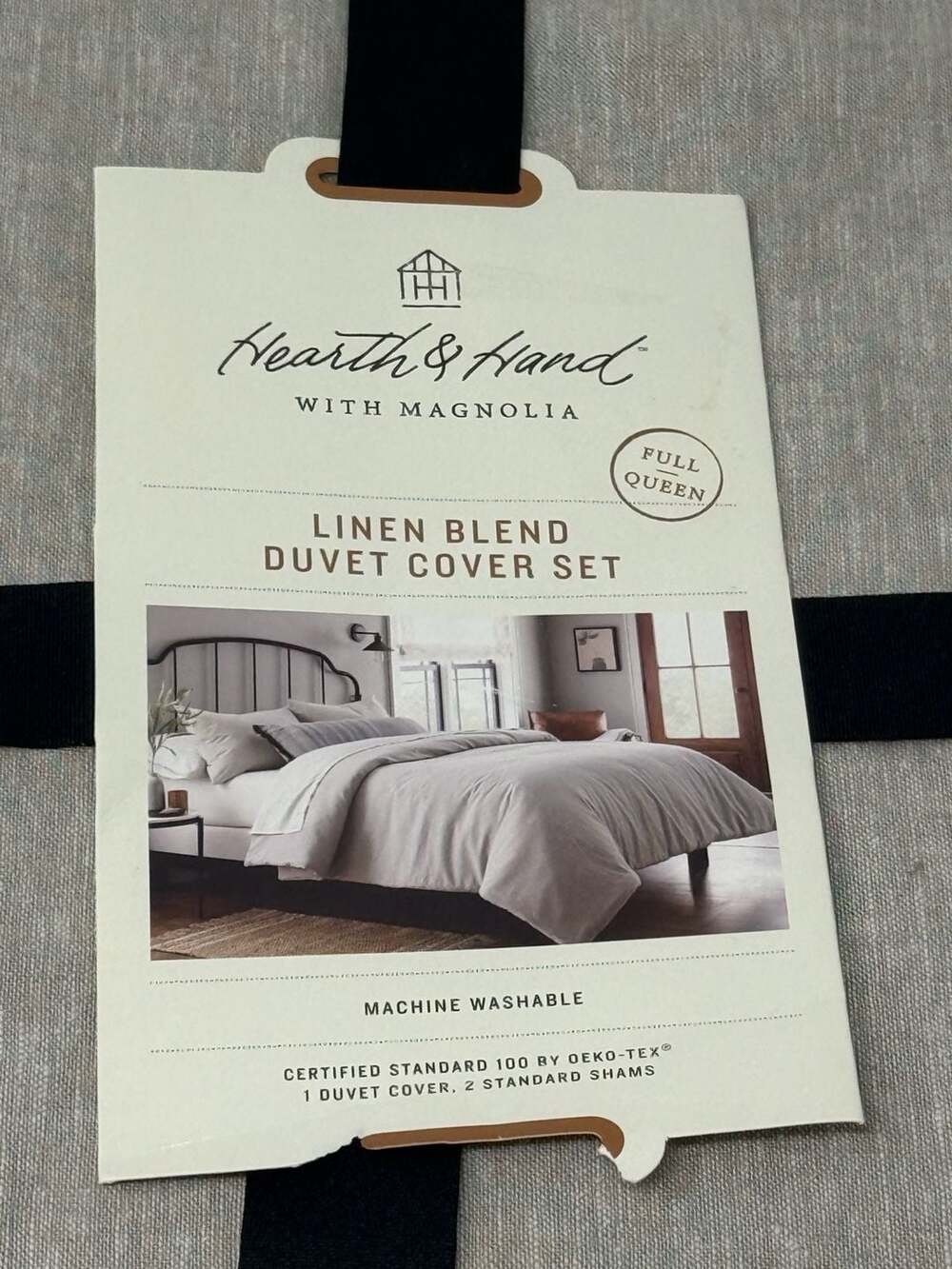 Hearth & Hand With Magnolia Linen Blend Duvet Cover Set Full Queen Size